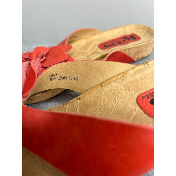 Kork by Korkees Rare Flower sandal coral color comfort GUC Women's Sz 6 - Picture 4 of 6